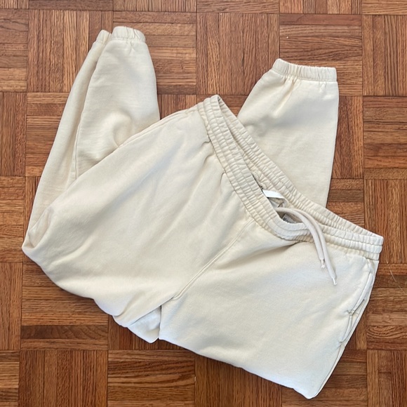 H&M Light Yellow Sweat Pants - Picture 1 of 5